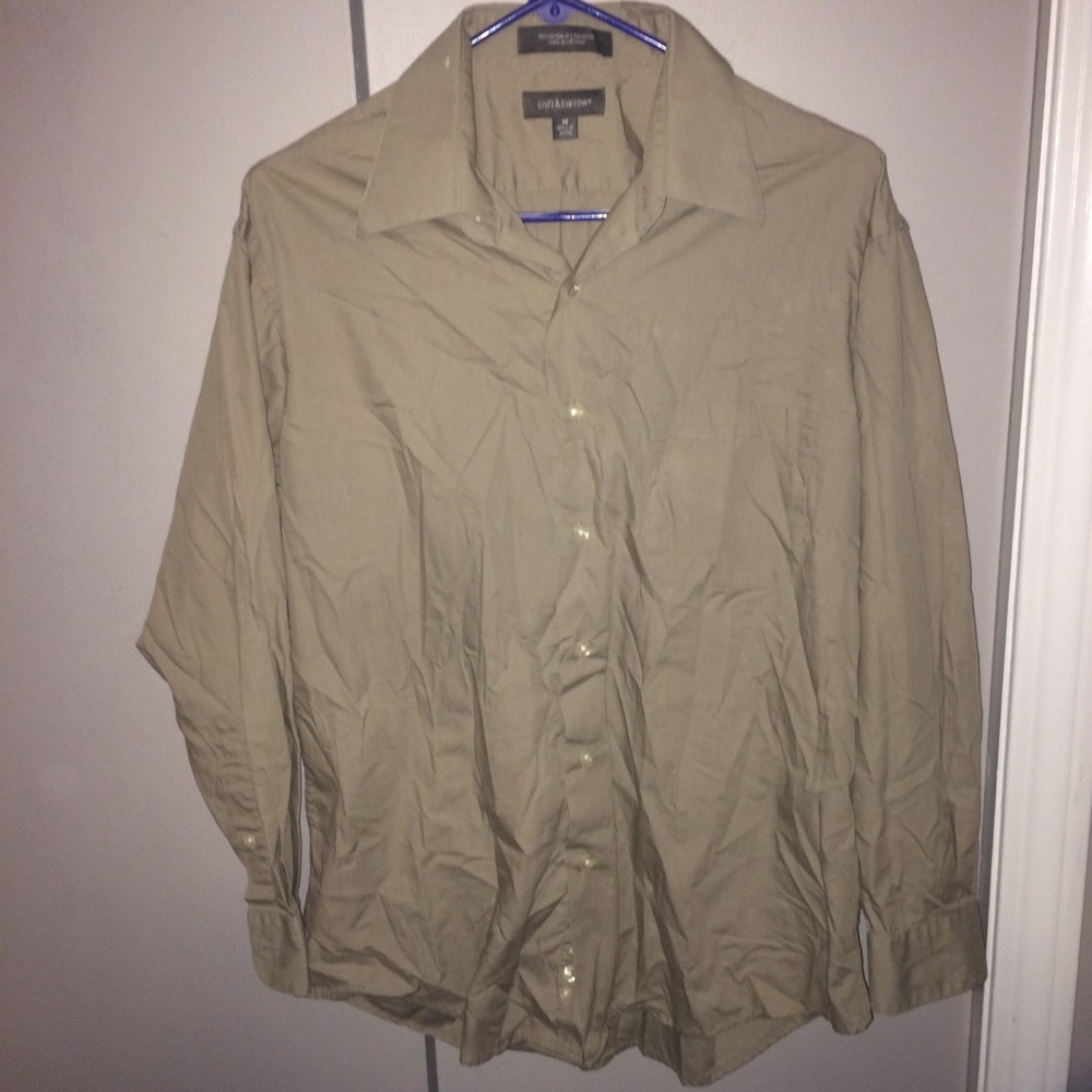 Croft &Barrow button down long sleeve beige Medium